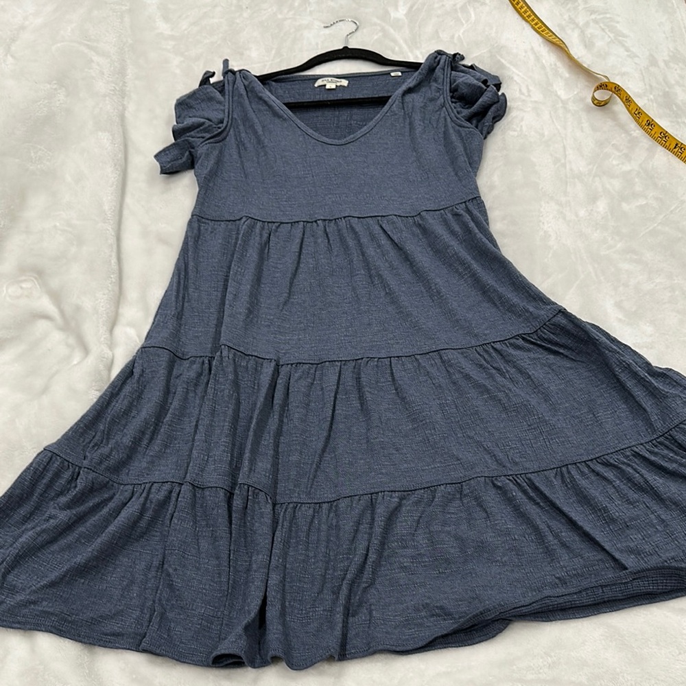 Max Studio Blue Ruffled Tiered Midi Sundress - Picture 6 of 10